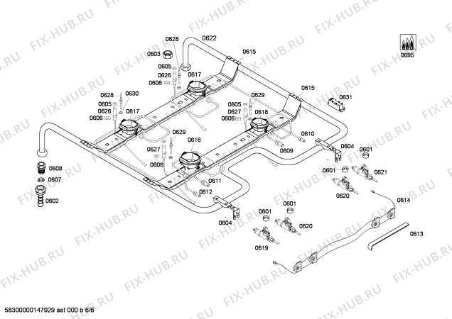 Взрыв-схема плиты (духовки) Bosch HGV745250 - Схема узла 06