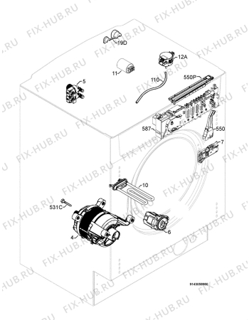 Взрыв-схема стиральной машины Rex Electrolux LI1070E - Схема узла Electrical equipment 268