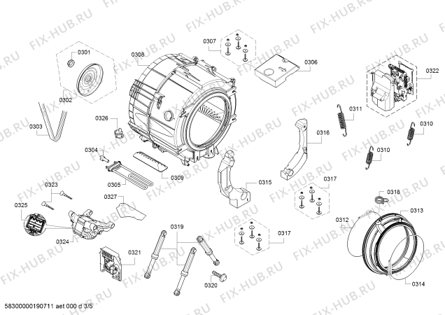 Взрыв-схема стиральной машины Bosch WAT28609FF - Схема узла 03