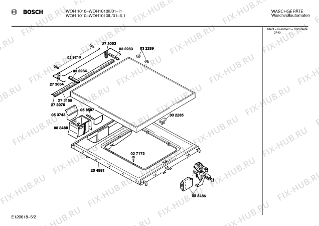 Взрыв-схема стиральной машины Bosch WOH1010IL, WOH1010 - Схема узла 02