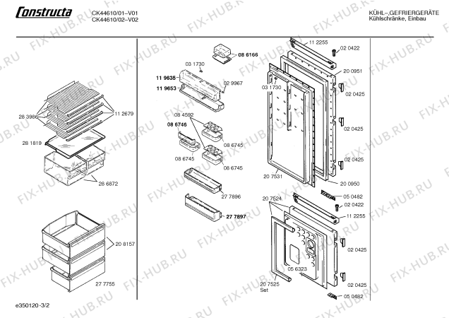 Взрыв-схема холодильника Constructa CK44610 - Схема узла 02