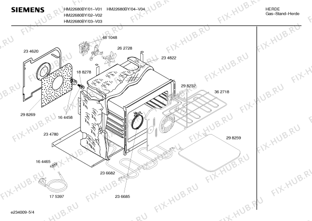 Взрыв-схема плиты (духовки) Siemens HM22680BY, Siemens - Схема узла 04