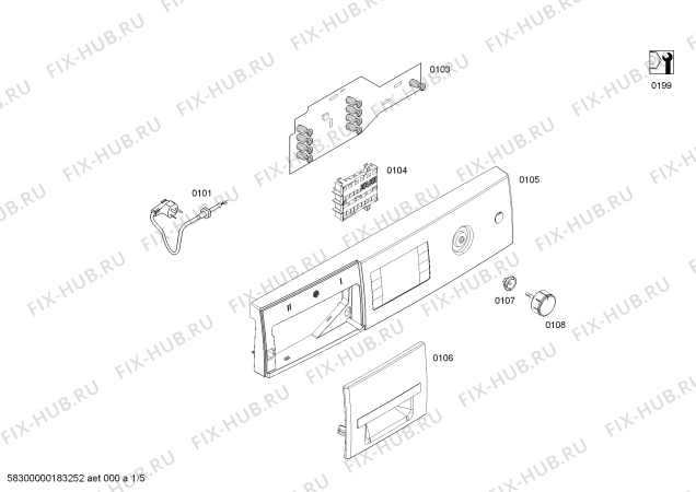 Схема №4 WAS284C00W Avantixx 8kg с изображением Ручка для стиральной машины Bosch 00757681