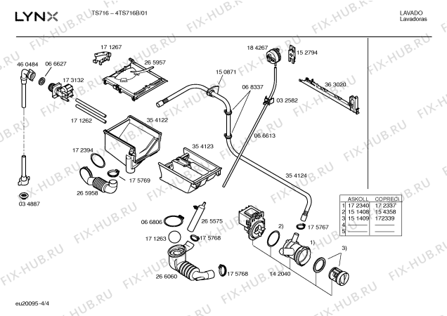 Схема №3 4TS716B TS716 с изображением Панель управления для стиралки Bosch 00365146