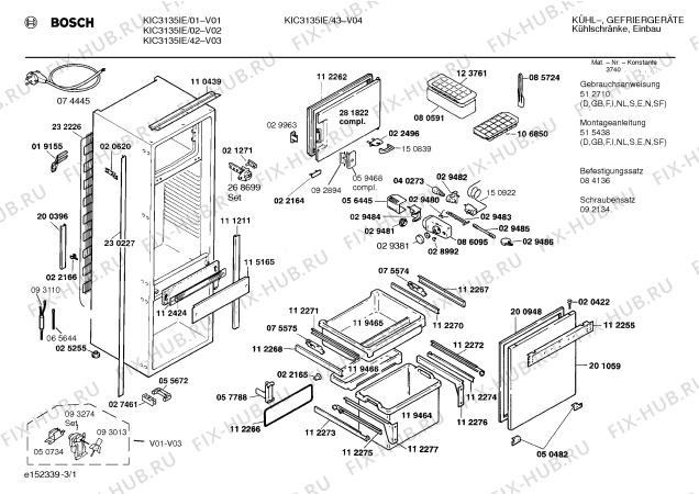 Схема №1 KIC3133 с изображением Толкатель для холодильной камеры Bosch 00057788