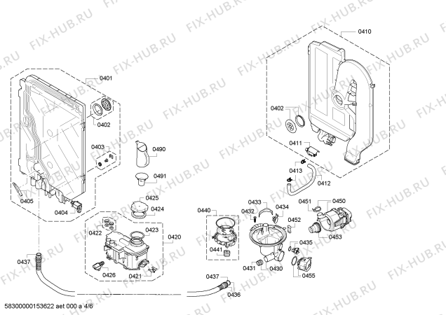 Взрыв-схема посудомоечной машины Siemens SN48M568DE - Схема узла 04