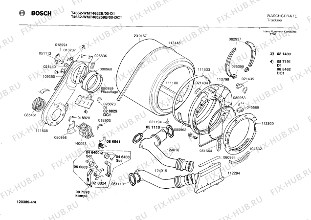 Взрыв-схема сушильной машины Bosch WMT465259B T4652 - Схема узла 04