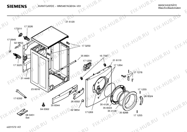 Схема №2 WM5487AGB avantgarde с изображением Панель управления для стиралки Siemens 00358457