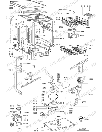 Схема №1 ADP 6600 WH с изображением Панель для электропосудомоечной машины Whirlpool 481245373708