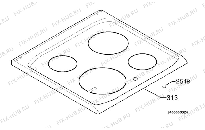 Взрыв-схема плиты (духовки) Electrolux EKC607700W - Схема узла Hob 271