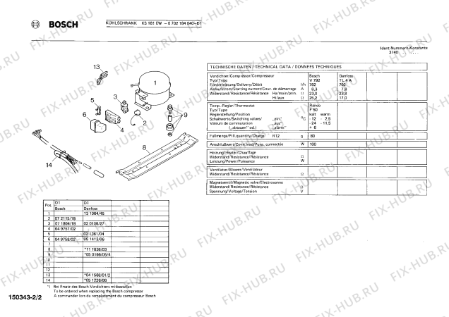 Взрыв-схема холодильника Bosch 0702184040 KS181EW - Схема узла 02