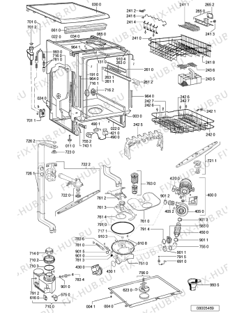 Схема №2 ADP 4736 WH с изображением Панель для электропосудомоечной машины Whirlpool 481245373345