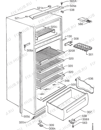 Взрыв-схема холодильника Zanussi ZR290/3TN - Схема узла Housing 001