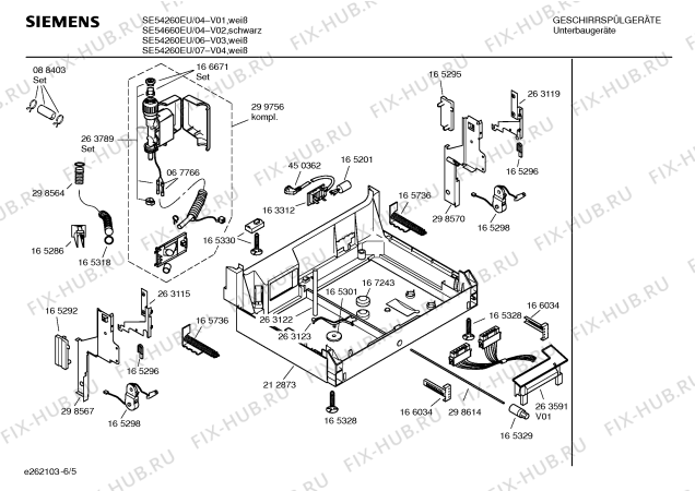 Взрыв-схема посудомоечной машины Siemens SE54260EU - Схема узла 05