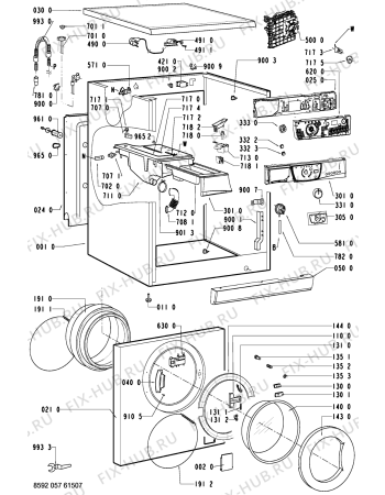 Схема №1 AWO 3770 с изображением Обшивка для стиралки Whirlpool 481245215466