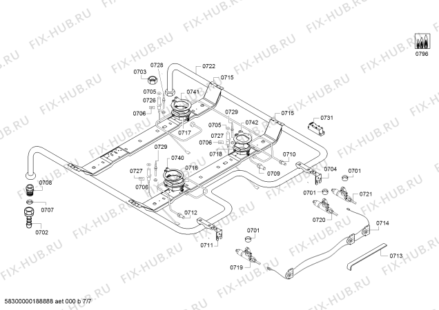 Схема №4 HGD74D350Q с изображением Переключатель для электропечи Bosch 00602394