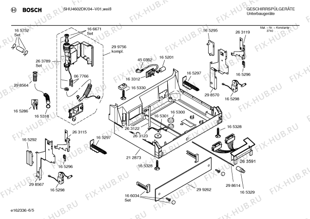 Взрыв-схема посудомоечной машины Bosch SHU4602DK - Схема узла 05