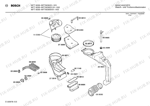 Схема №2 WFT6030SI WFT6030 с изображением Инструкция по эксплуатации для стиралки Bosch 00517114