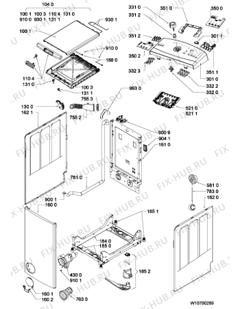 Схема №1 AWE5727 с изображением Инструкция по обслуживанию для стиральной машины Whirlpool 488000367972