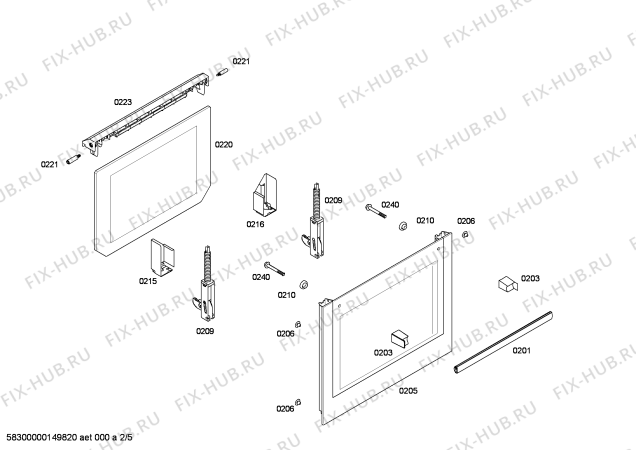 Взрыв-схема плиты (духовки) Bosch HBA13B251A Horno.BO.hot_air.b2.E0_CI.f_glass.inox - Схема узла 02