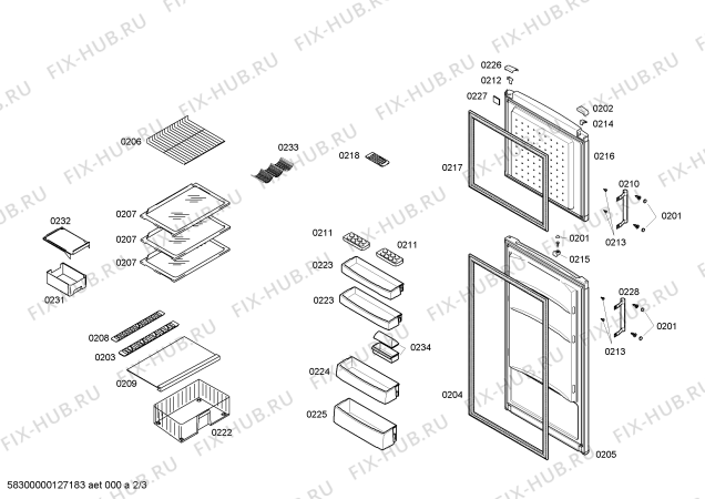 Схема №2 KDV33X41 с изображением Дверь для холодильника Bosch 00246639