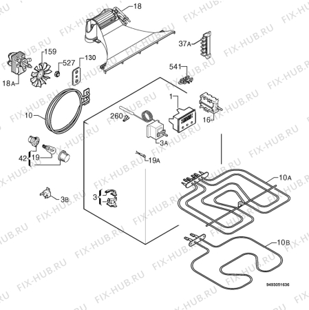 Взрыв-схема плиты (духовки) Zanussi ZCB880XQ - Схема узла Electrical equipment 268