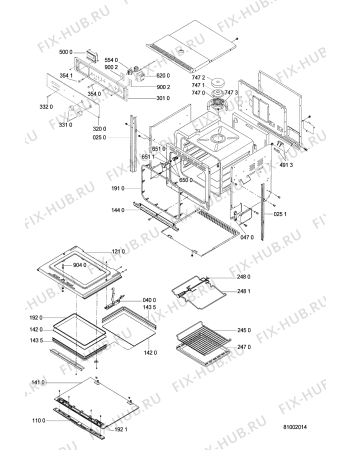 Схема №2 AKP 952 WH с изображением Обшивка для плиты (духовки) Whirlpool 481245359416