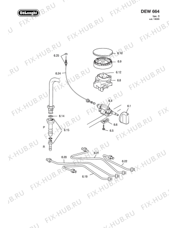 Взрыв-схема плиты (духовки) DELONGHI DEW664 - Схема узла 6