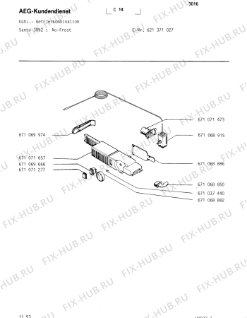 Взрыв-схема холодильника Aeg 621371027 GB - Схема узла Refrigerator electrical equipment