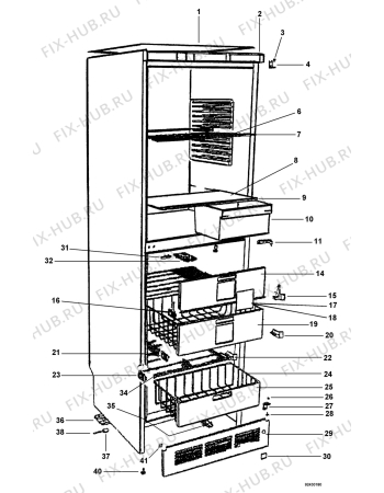 Взрыв-схема холодильника Electrolux TR1230G - Схема узла Housing 001