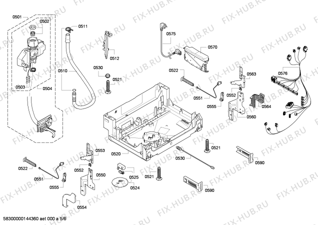 Взрыв-схема посудомоечной машины Siemens SX56M532EU - Схема узла 05