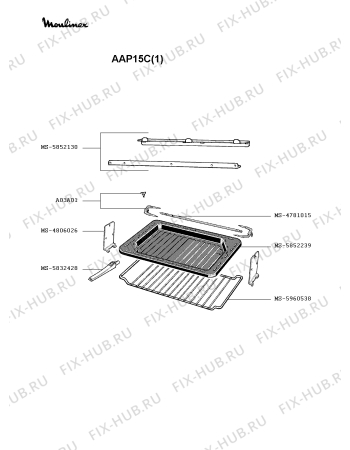 Взрыв-схема плиты (духовки) Moulinex AAP15C(1) - Схема узла KP002086.4P2