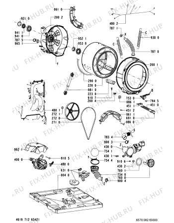 Схема №2 AWM 8000-OA с изображением Проводка для стиралки Whirlpool 481232178153
