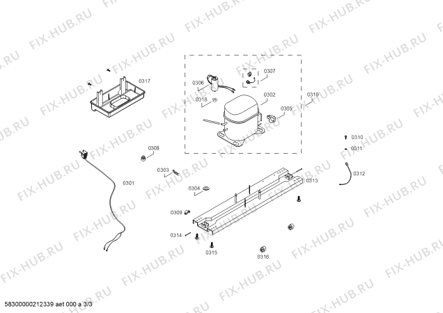 Схема №3 RB27E7R33H с изображением Крышка для холодильной камеры Bosch 00448418