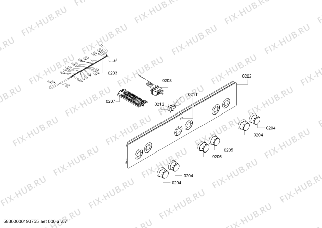 Взрыв-схема плиты (духовки) Bosch HGD695220T - Схема узла 02