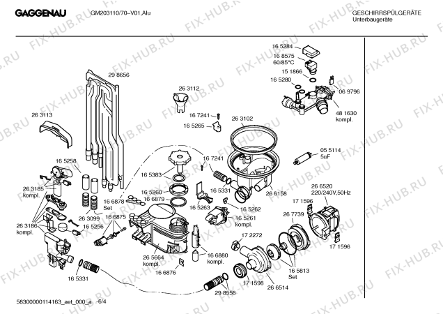 Схема №3 GM203110 с изображением Инструкция по эксплуатации Gaggenau для посудомойки Bosch 00690765