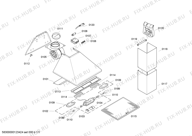 Схема №1 DKE9365AUC с изображением Монтажный набор для вентиляции Bosch 00643412