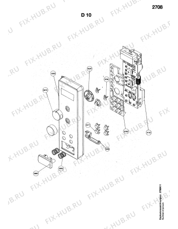 Взрыв-схема микроволновой печи Husqvarna Electrolux QN4038W - Схема узла Command panel 037