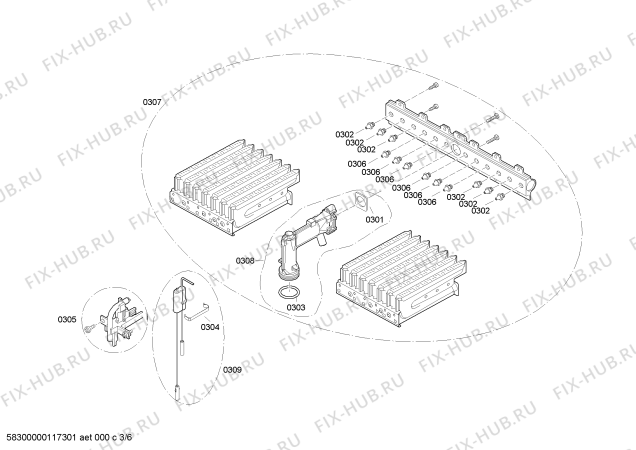 Взрыв-схема водонагревателя Bosch RDT2215 - Схема узла 03