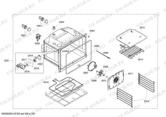 Схема №3 HBL3550UC с изображением Модуль управления для электропечи Bosch 00665998