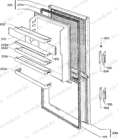 Взрыв-схема холодильника Electrolux TR1120 - Схема узла Door 003