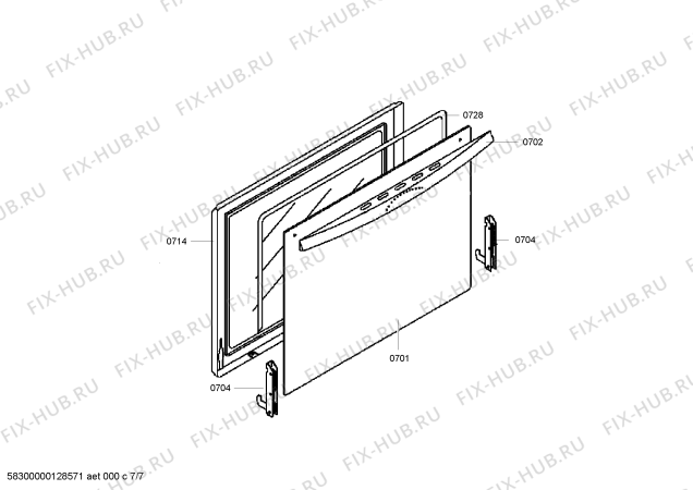 Схема №2 4CGB340N с изображением Фронтальное стекло для электропечи Bosch 00680267
