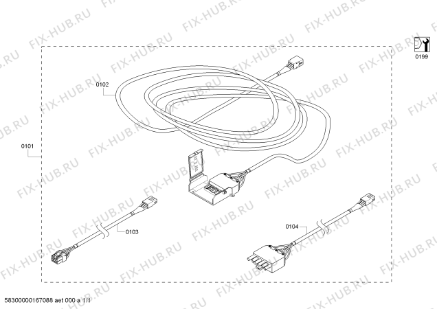 Схема №1 EXTNCB25 с изображением Кабель для электропечи Bosch 00750106