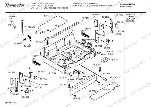 Схема №5 DW44FI с изображением Затвор для посудомоечной машины Bosch 00421781
