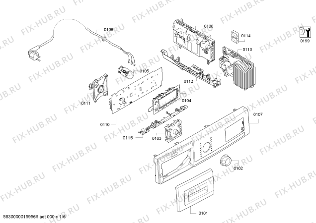 Схема №2 WT48Y700IT IQ890 blueTherm с изображением Силовой модуль запрограммированный для сушильной машины Siemens 00629881