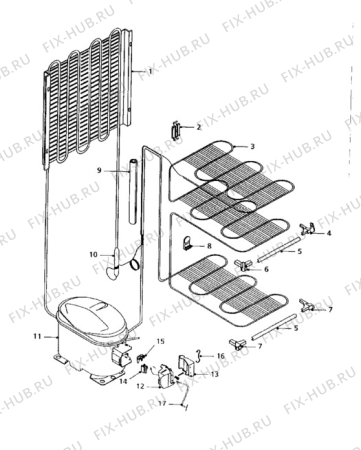 Взрыв-схема холодильника Tricity Bendix ECF013 - Схема узла Cooling system 017