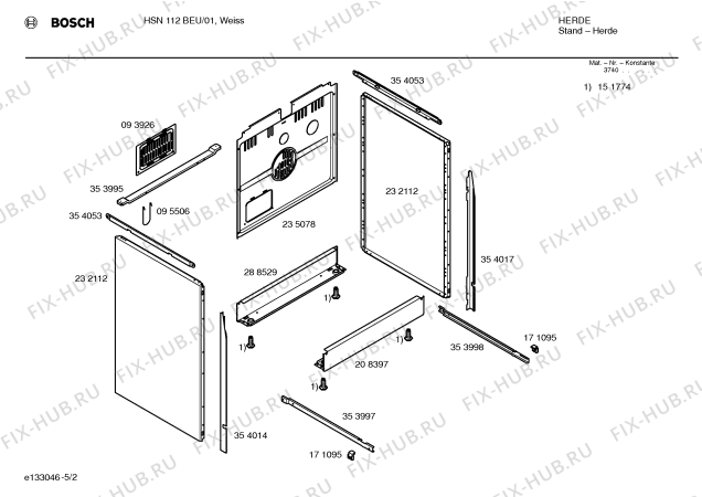 Взрыв-схема плиты (духовки) Bosch HSN112BEU - Схема узла 02
