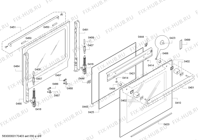 Взрыв-схема плиты (духовки) Bosch HBG73U550S Bosch - Схема узла 04