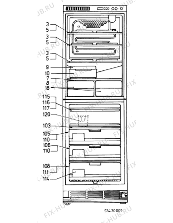 Взрыв-схема холодильника Zanussi 3 - Схема узла C10 Interior