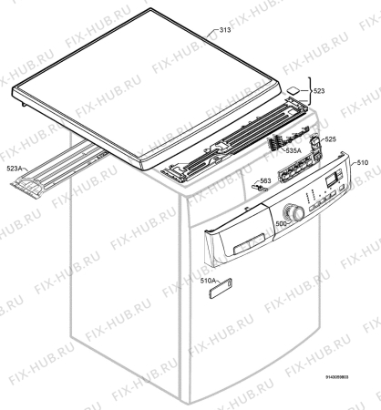 Взрыв-схема стиральной машины Electrolux EWF126410X - Схема узла Command panel 037